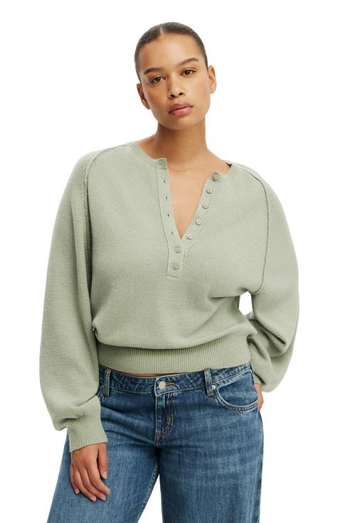 Women's Everfine Oversized Henley Knit