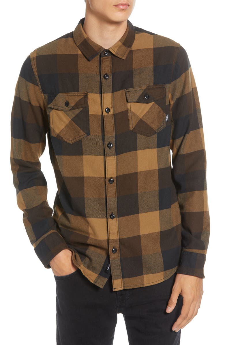 Vans Box Tailored Fit Buffalo Check Button-Up Flannel Shirt, Alternate, color, 