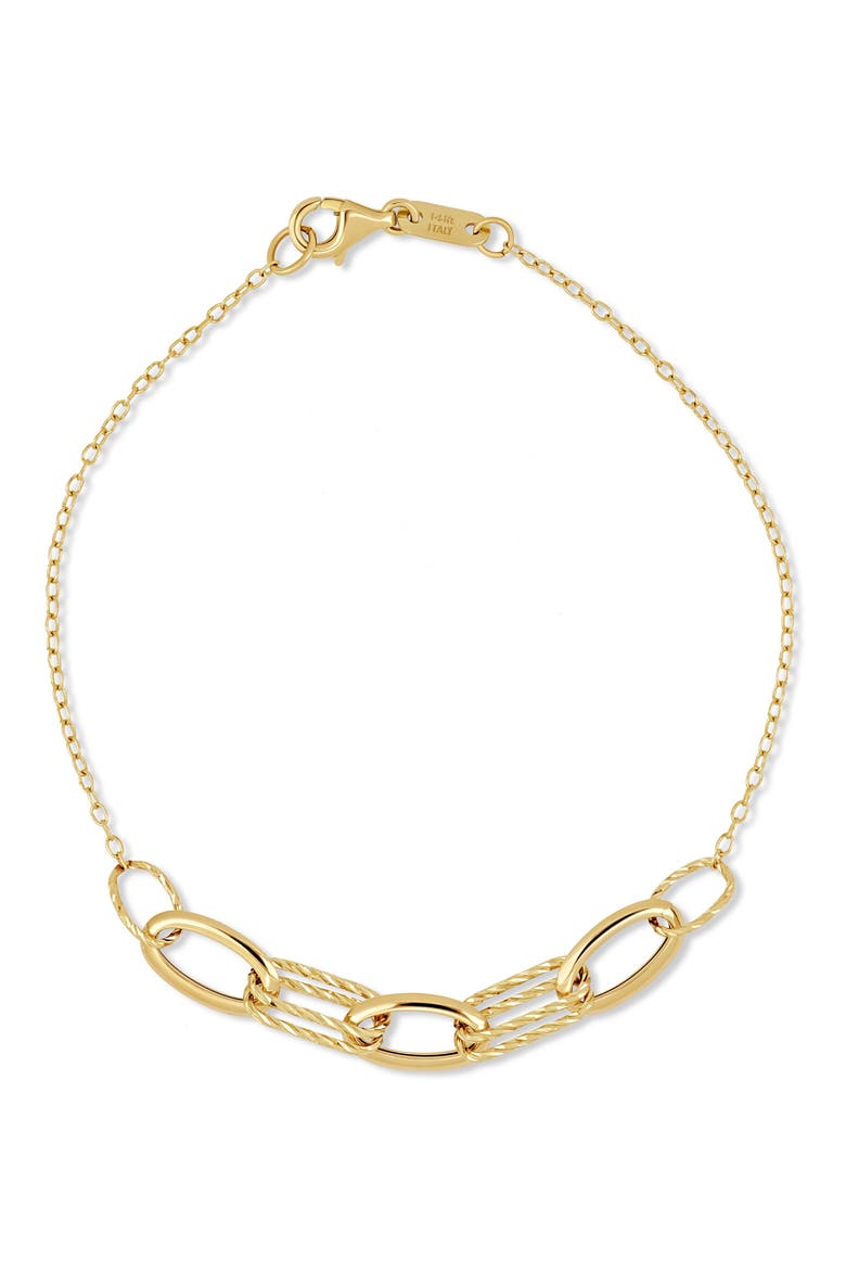 14K Yellow Gold Oval Link Bracelet, Main, color, 14K YELLOW GOLD