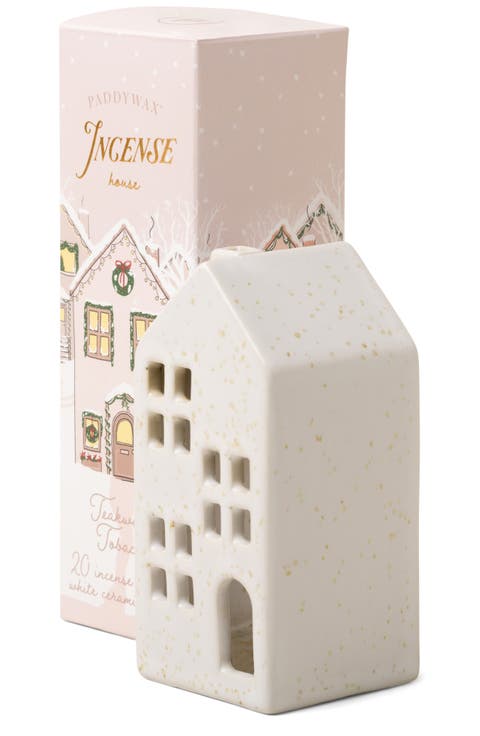 Teakwood & Tobacco Incense Ceramic House