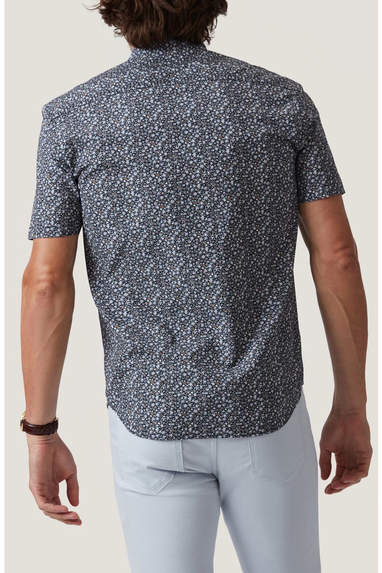 Field Floral Short Sleeve Button-Up Shirt, Alternate, color, NAVY