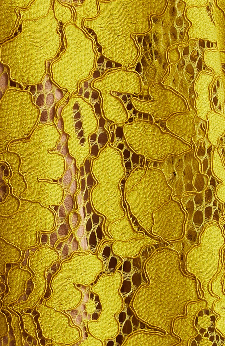 Michael Kors Collection Floral Lace Sleeveless Fit & Flare Midi Dress, Alternate, color, Moss