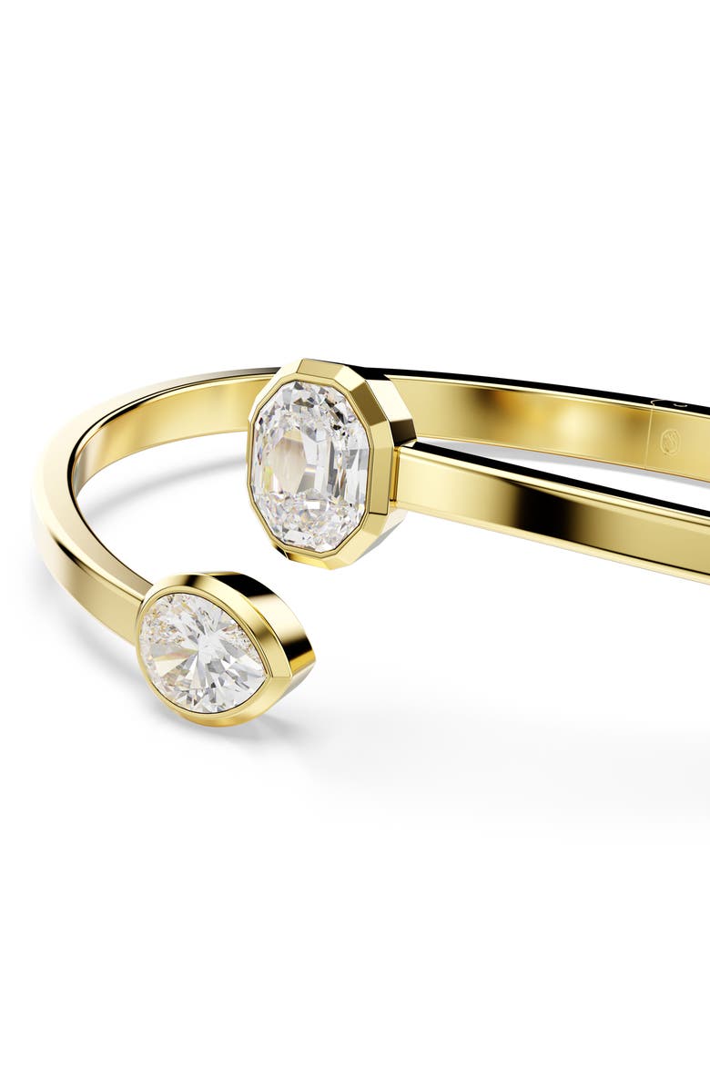 Swarovski Imber Open Bangle Bracelet, Alternate, color, White/Gold