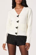 ASTR the Label Crystal Embellished Bow Detail Cardigan
