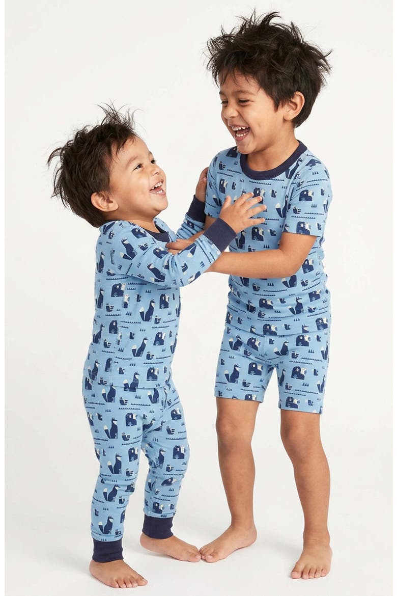100% Organic Cotton Print Long Sleeve Snug Fit Kids Pajamas, Alternate, color, Bear-Venture