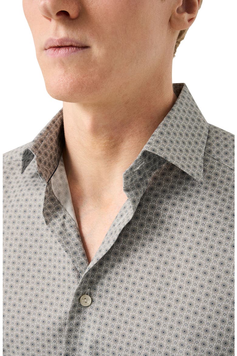 Slim Fit Floral Cotton Dress Shirt, Alternate, color, LIGHT BEIGE