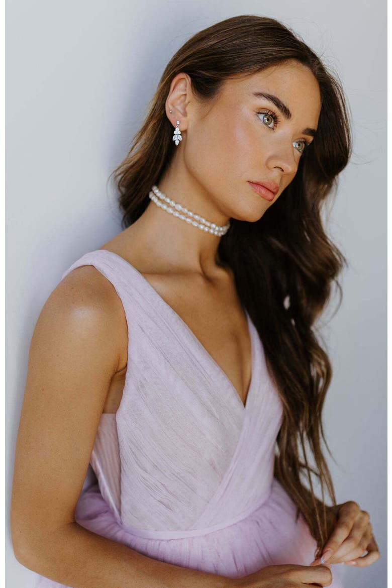 Vania Crystal Earrings, Alternate, color, Silver