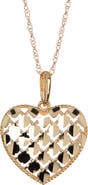 CANDELA JEWELRY 10K Gold Sequin Heart Pendant Necklace