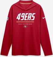 Nike Men's Nike Scarlet San Francisco 49ers Big & Tall Sideline Game On Lightweight Hooded Long Sleeve Dri-FIT Top