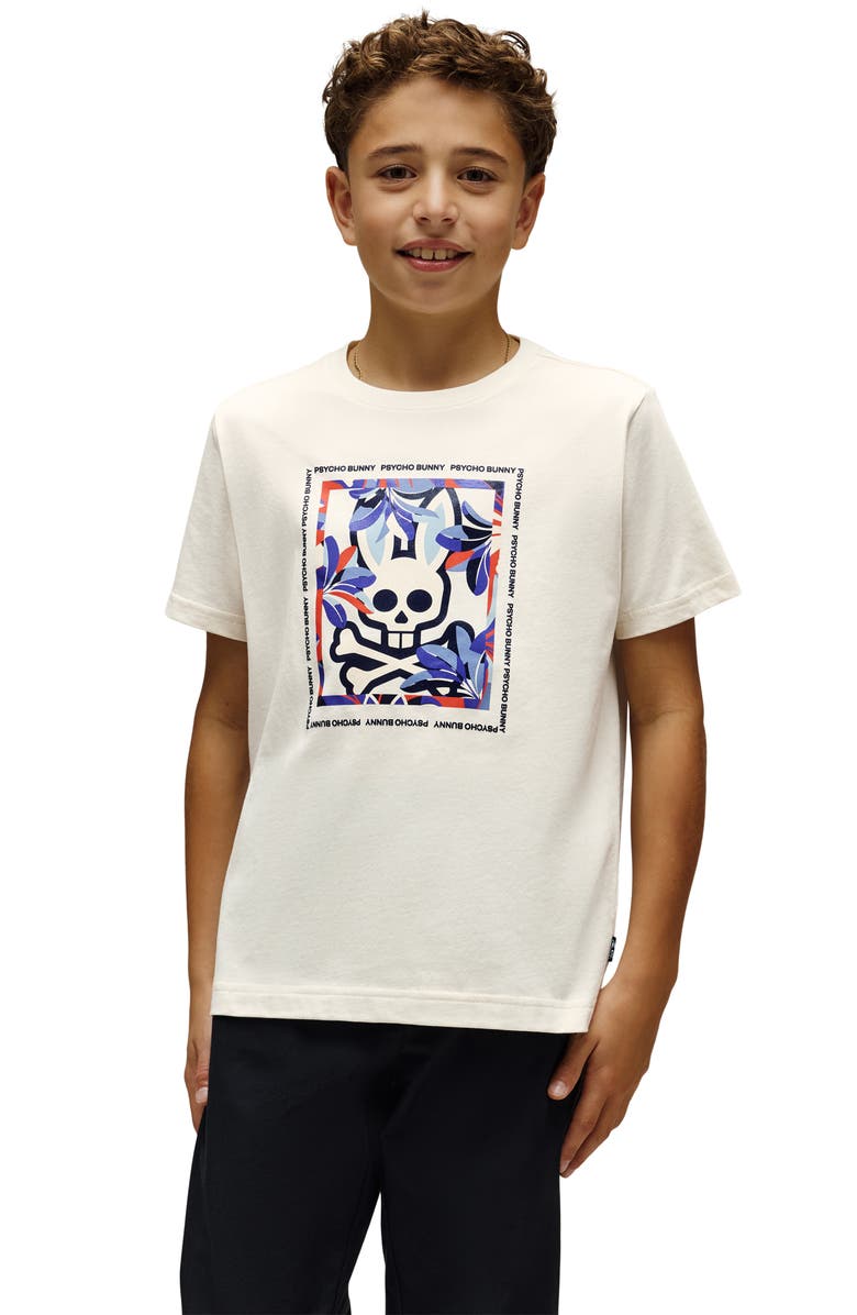 Psycho Bunny Kids' Florian Cotton Graphic T-Shirt, Alternate, color, Pristine