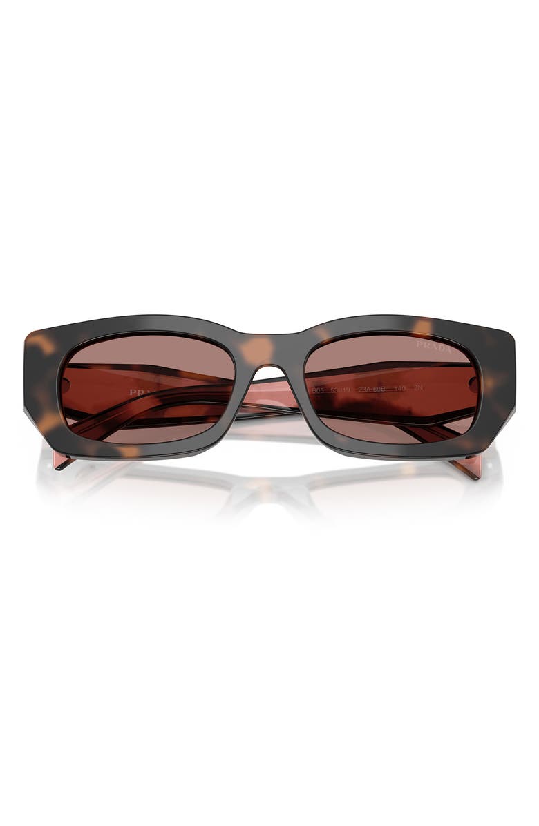 Prada 53mm Pillow Square Polarized Sunglasses, Alternate, color, Light Brown