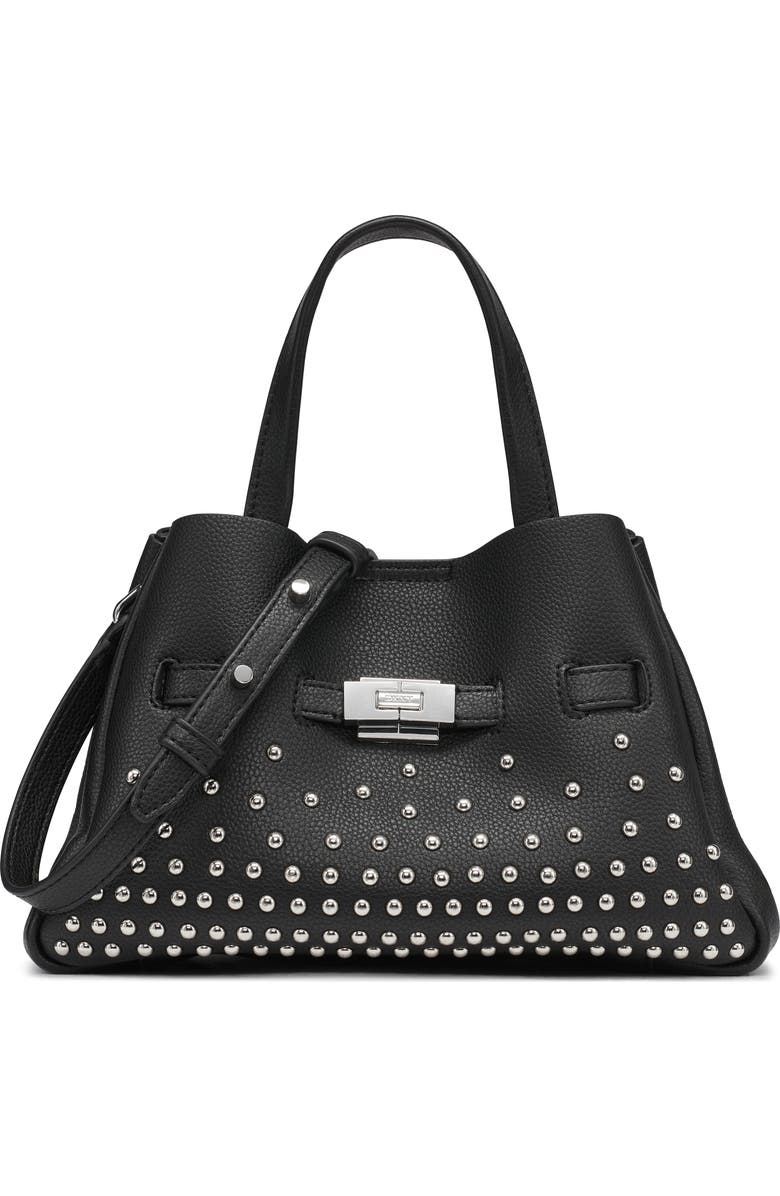 DKNY Bryar Small Satchel, Main, color, Black/Silver