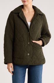 Lucky Brand Quilted Corduroy Barn Jacket