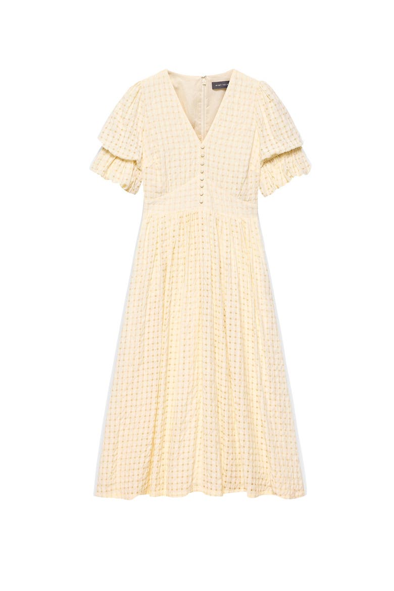 Checked Midi Dress, Alternate, color, Yellow