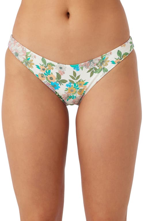 Shop O'neill Cara Floral Rockley Bikini Bottoms In Vanilla
