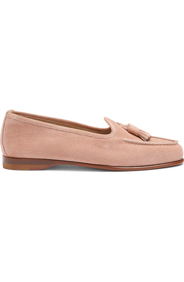 Santoni Women's suede Andrea tassel loafer, Alternate, color, Pink