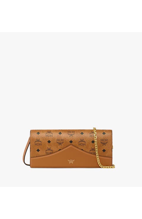 Small Diamond Clutch in Visetos Leather Mix