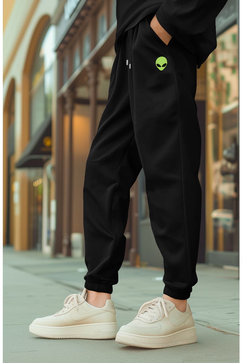 Alien Relaxed Sweatsuit, Alternate, color, Black
