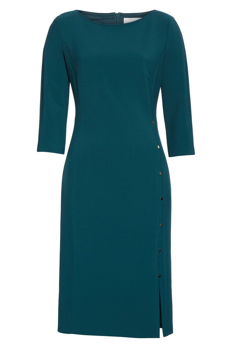 Dikena Ponte Sheath Dress, Alternate, color, DARK EMERALD