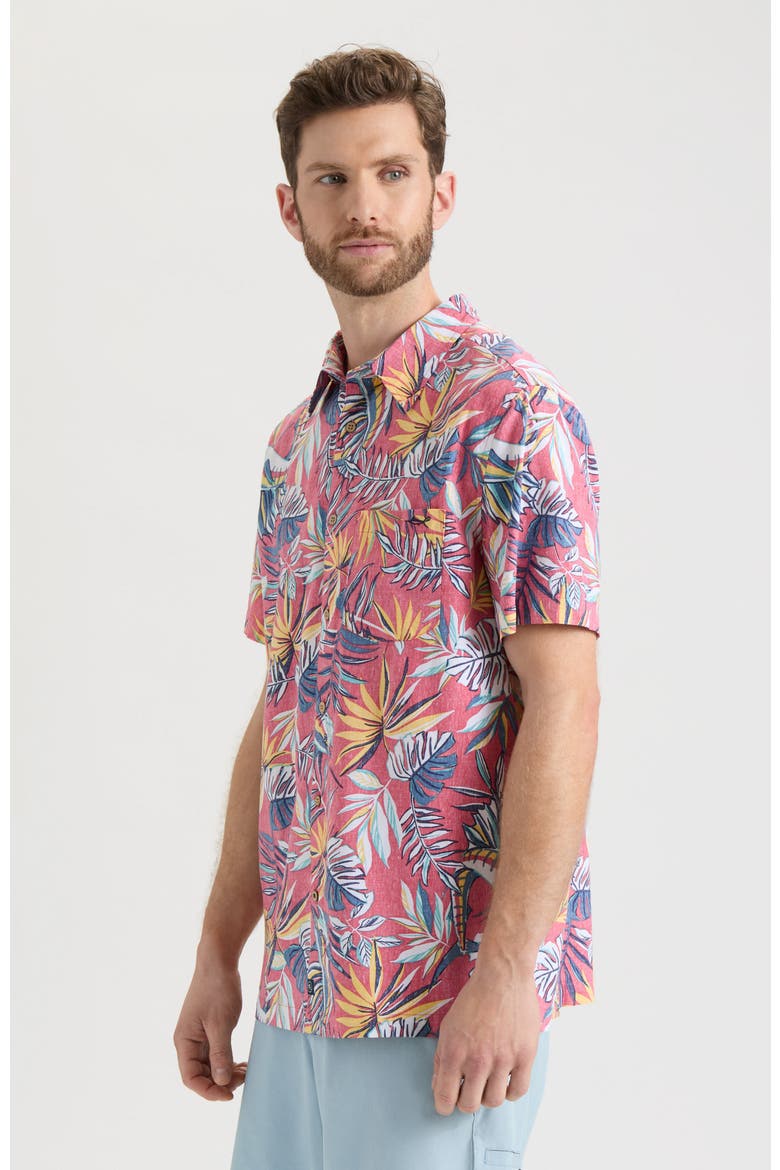 Canopy Short Sleeve Button Down, Alternate, color, Burnt Coral