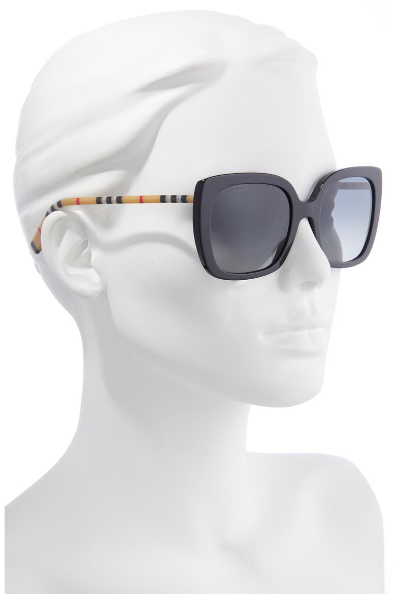54mm Polarized Square Sunglasses, Alternate, color, BLACK/ GRIGIO