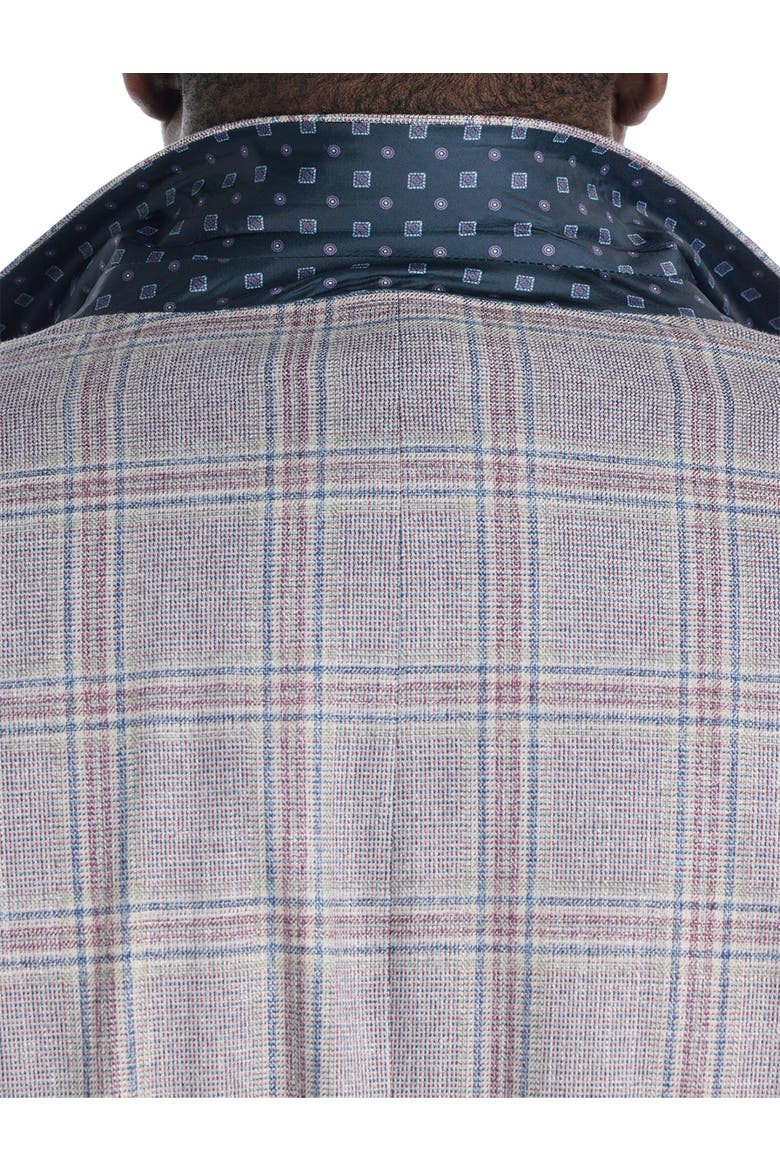 Big & Tall Spring Plaid Sport Coat, Alternate, color, GREY MULTI