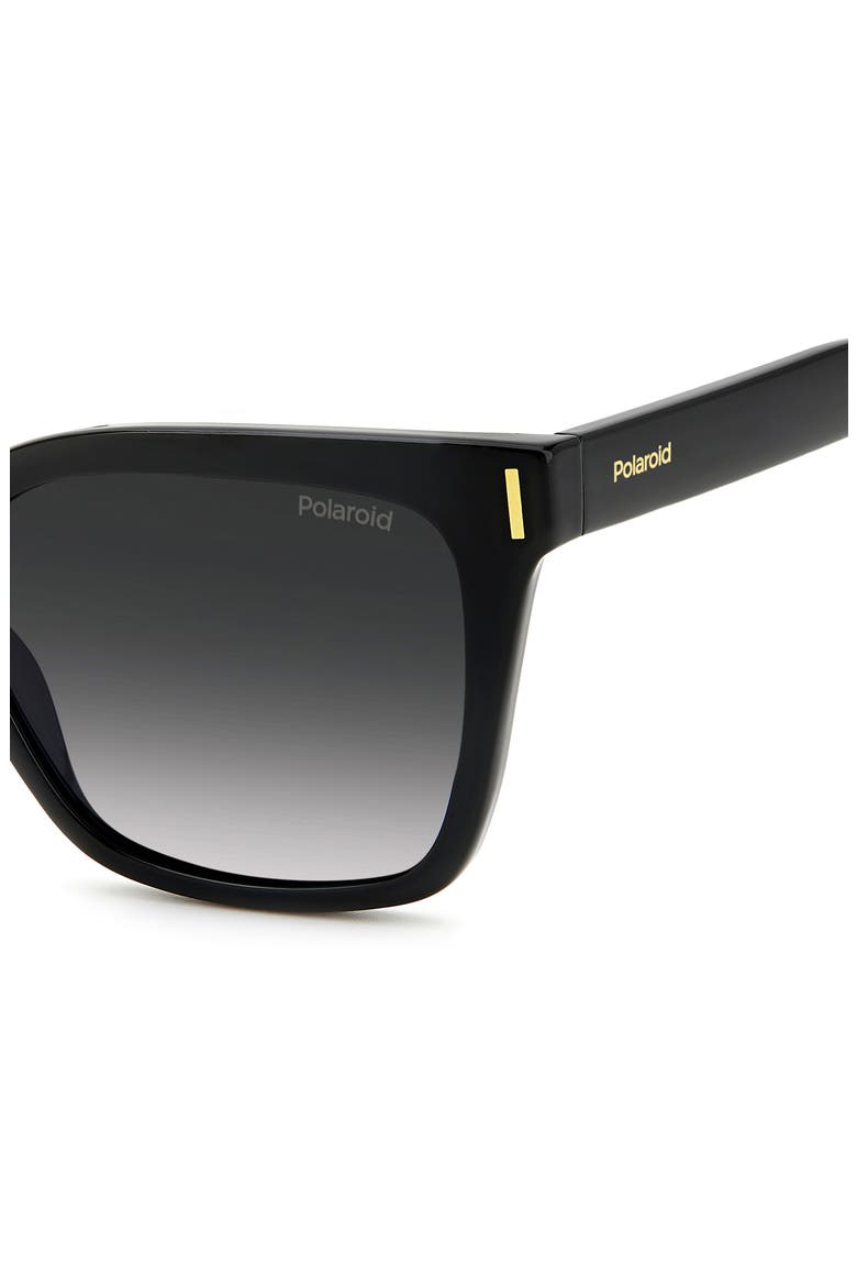 54mm Polarized Cat Eye Sunglasses, Alternate, color, BLACK/ GRAY POLARIZED