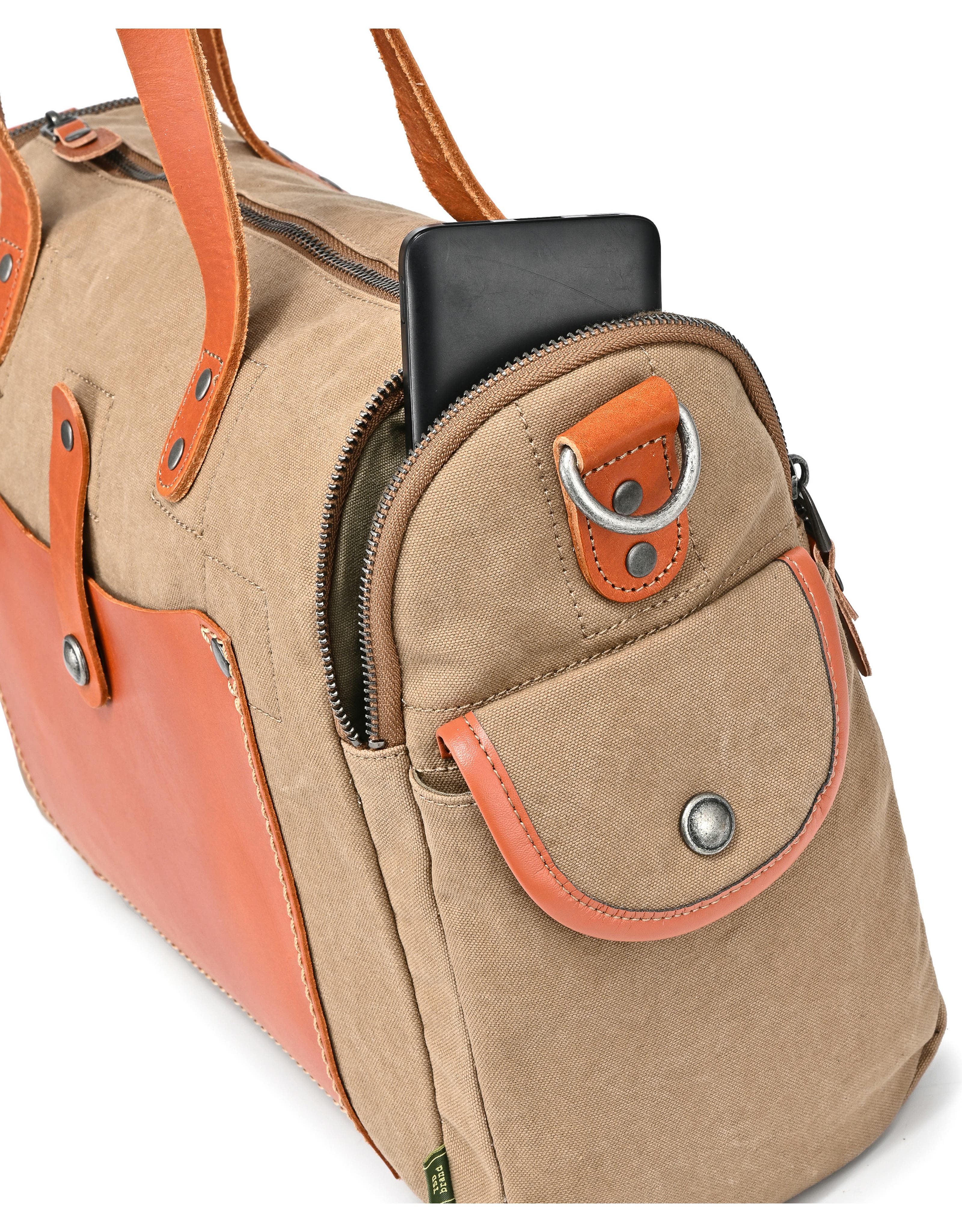 TSD Brand Super Horse Studded Canvas Convertible Satchel | Nordstrom