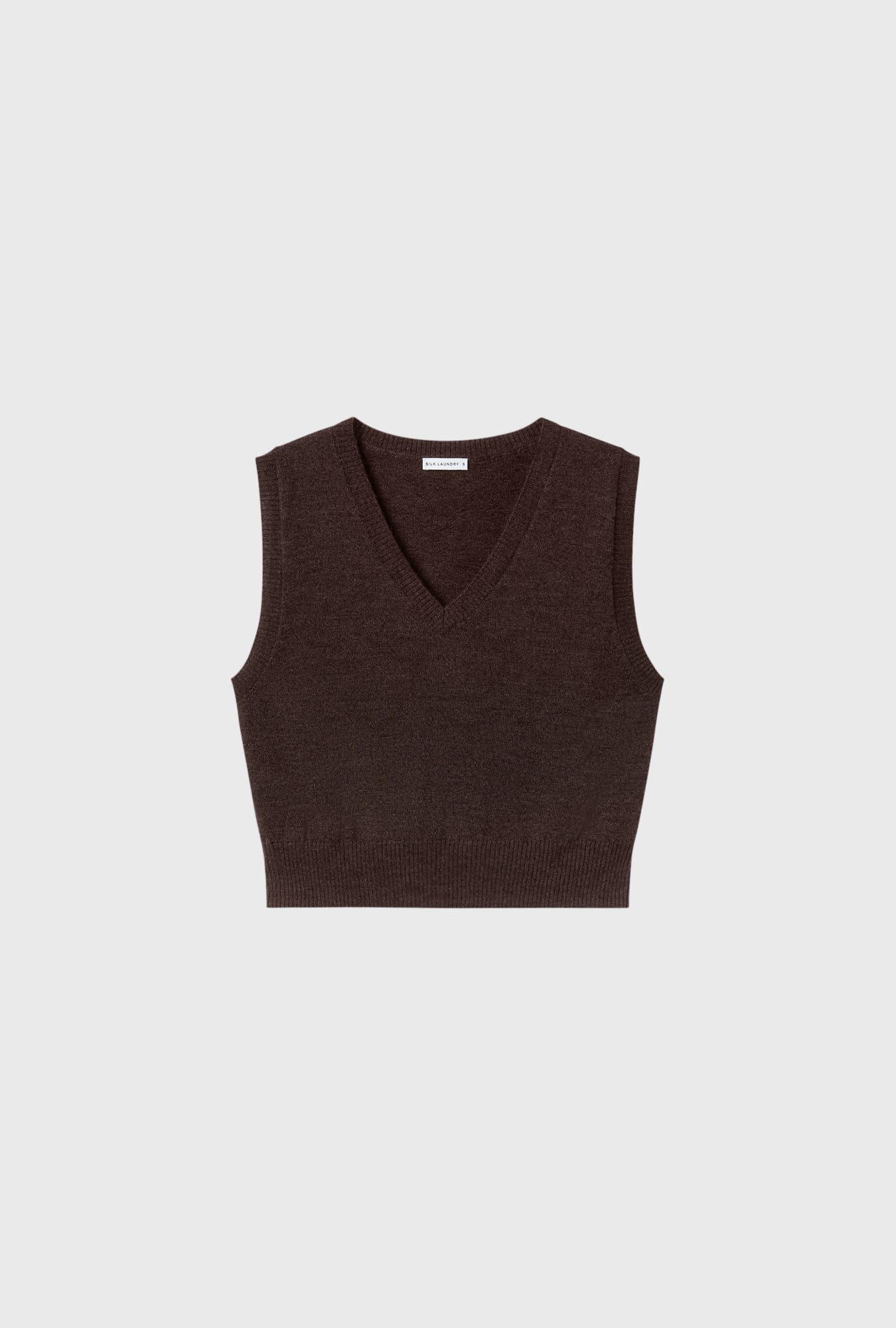 Silk Laundry Wool V-neck Sweater Vest In Brown