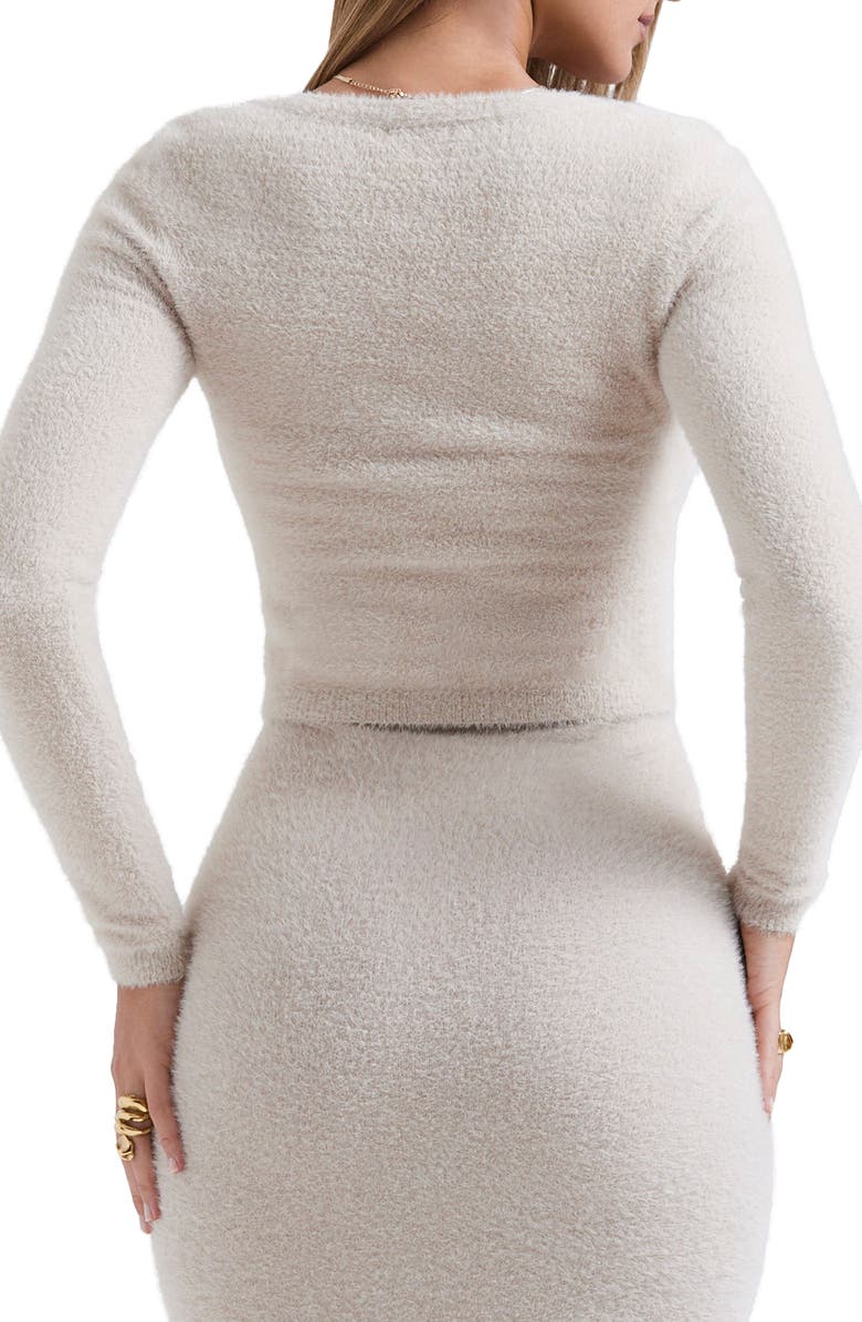 HOUSE OF CB Gene Chenille Crop Cardigan, Alternate, color, Beige