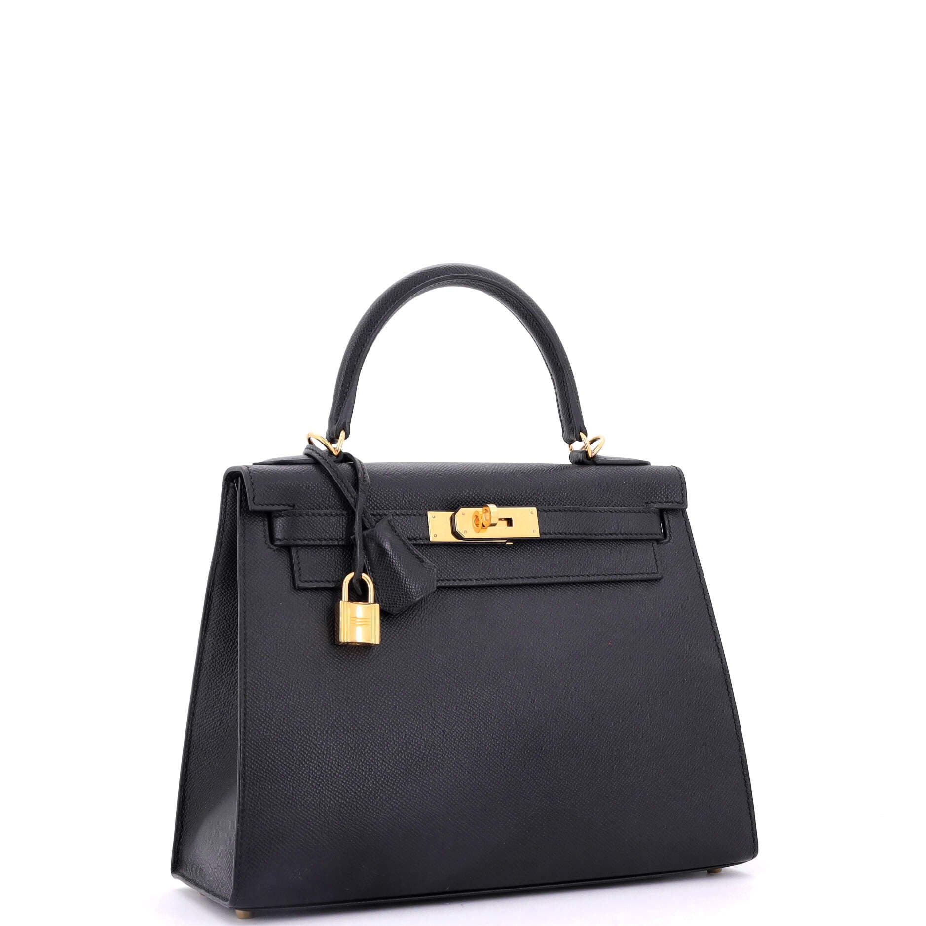 Pre-Owned Hermes Kelly Handbag Black Epsom with Gold Hardware 28, Alternate, color, 