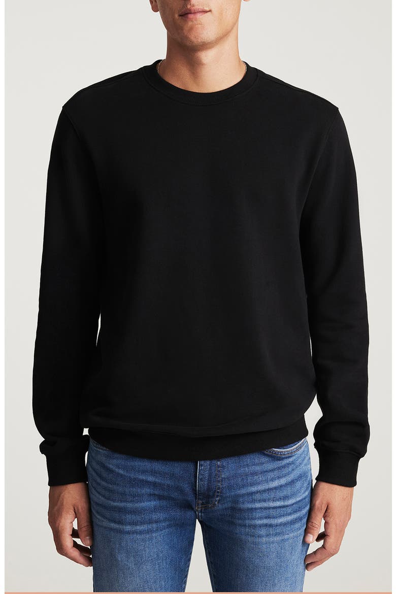 Crewneck Cotton Sweatshirt, Main, color, BLACK