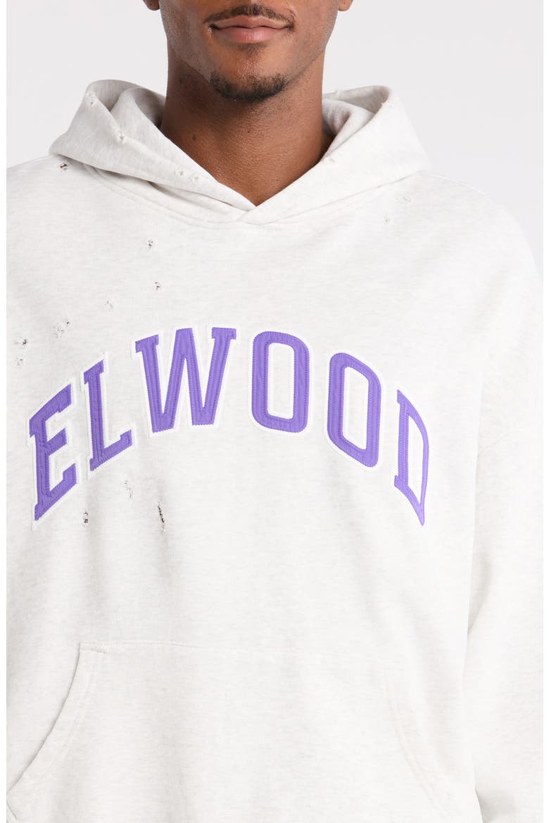 Fireside Distressed Logo Hoodie (Nordstrom Exclusive), Alternate, color, HEATHER GREY