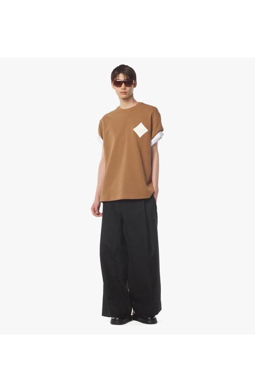 Mcm Logo Patch Bouclé T-shirt In Cognac