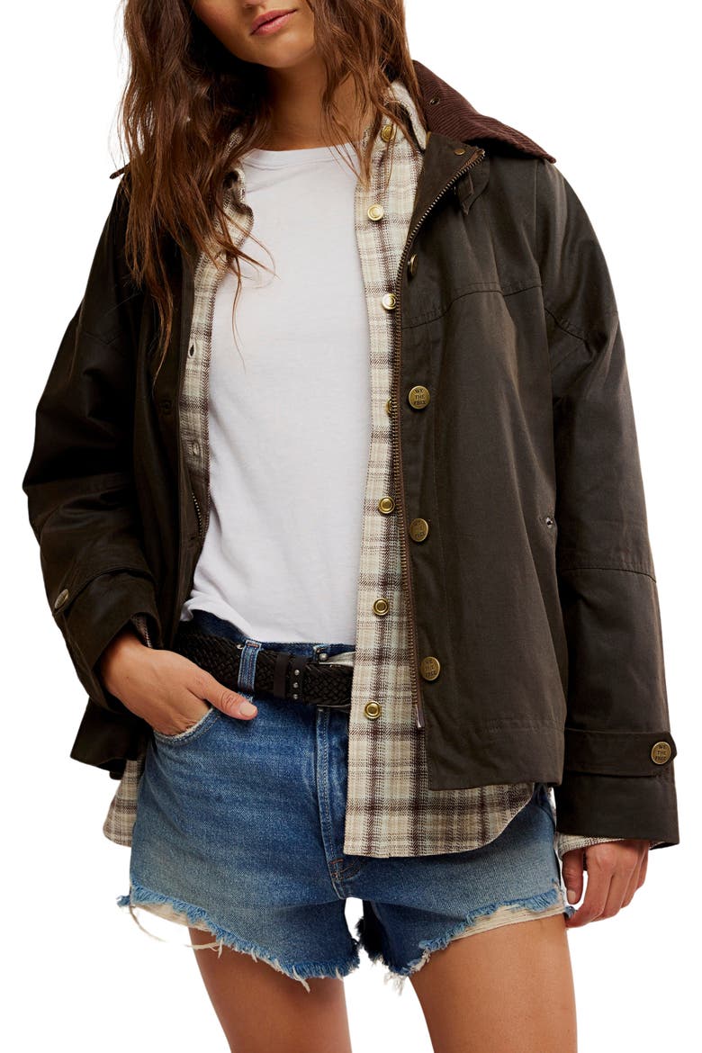 Cori Waxed Cotton Jacket, Main, color, OLIVE
