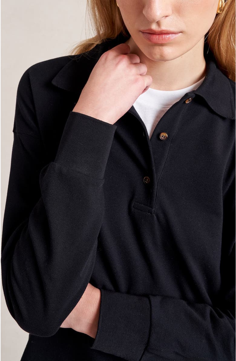 La Ligne Cassie Polo, Alternate, color, Black