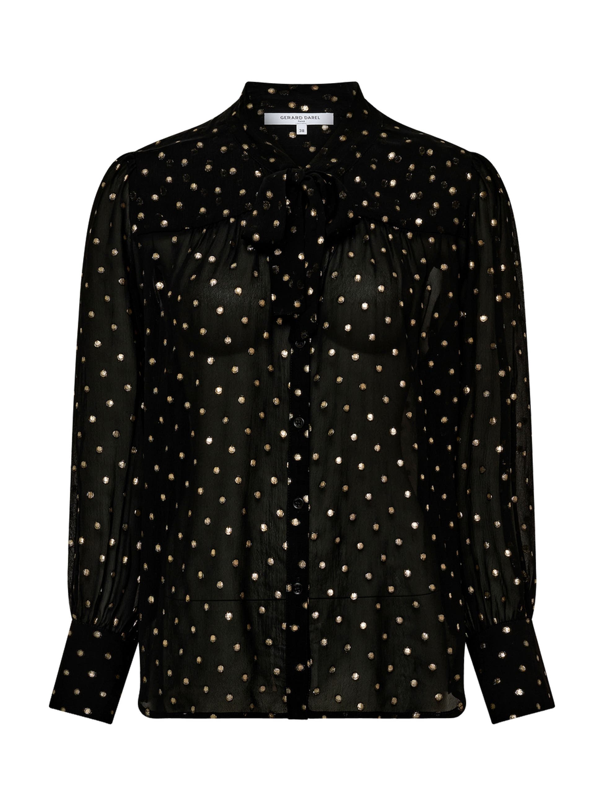 Andree Sheer Metallic Polka Dot Blouse - image 2