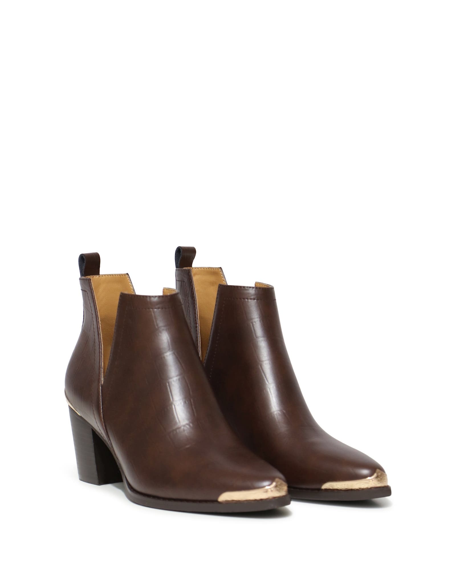 Austin Croc Embossed Ankle Boot, Alternate, color, Dark Brown