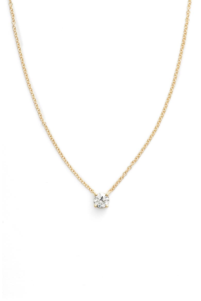 Liora Solitaire Diamond Pendant Necklace, Main, color, YELLOW GOLD