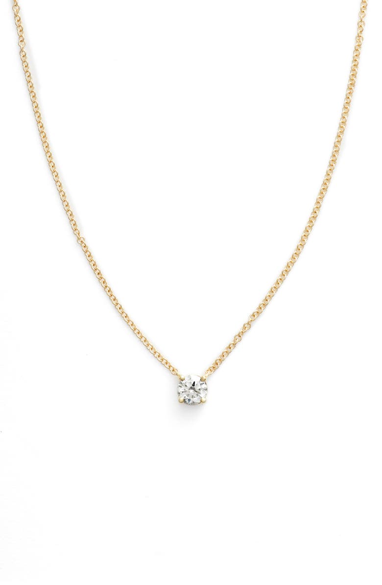 Bony Levy Liora Solitaire Diamond Pendant Necklace, Main, color, Yellow Gold