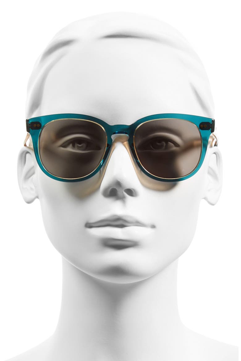 'Dodoma' 51mm Vintage Keyhole Sunglasses, Alternate, color, SEAGLASS GREEN/ SMOKE GREY