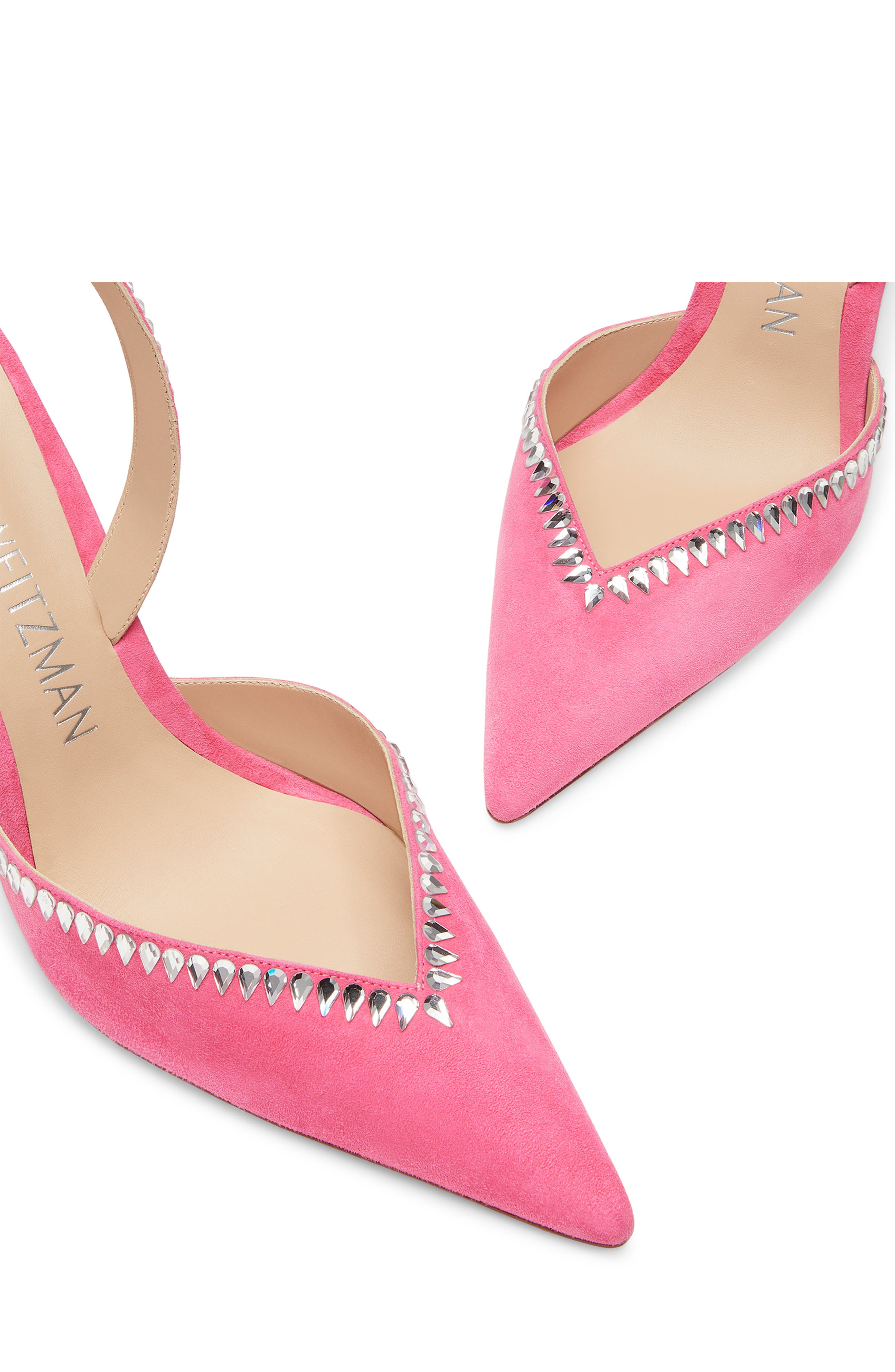 Gemcut Curve Pointed Toe Slingback Pump, Alternate, color, HOT PINK