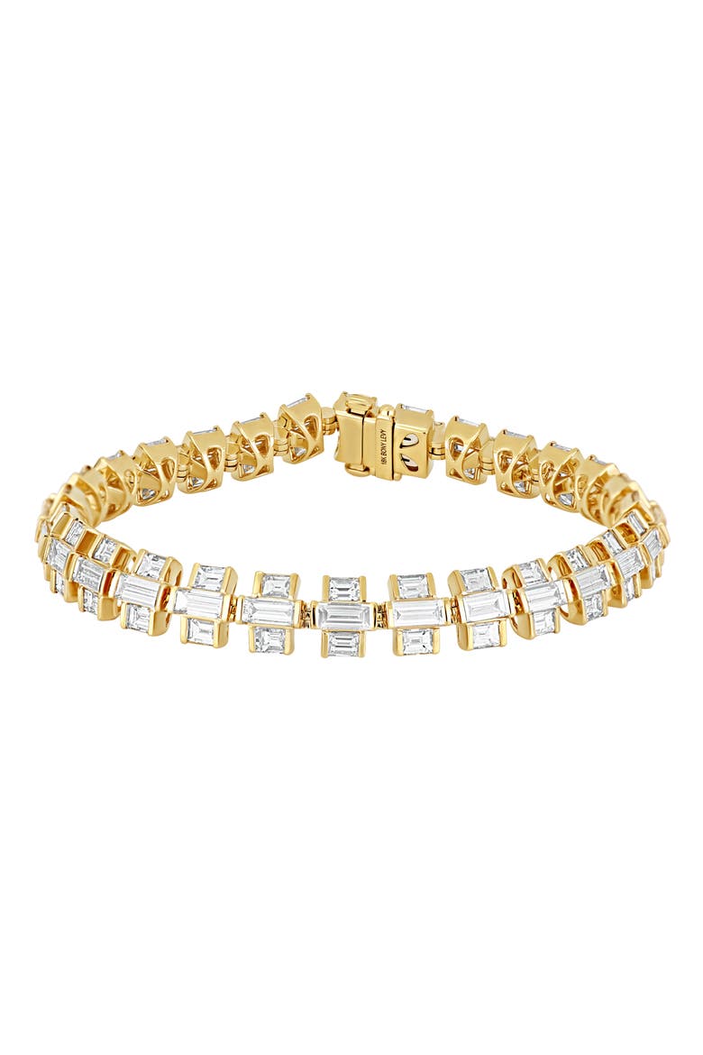 18K Gold Gatsby Diamond Baguette Tennis Bracelet (Online Trunk Show), Main, color, YELLOW
