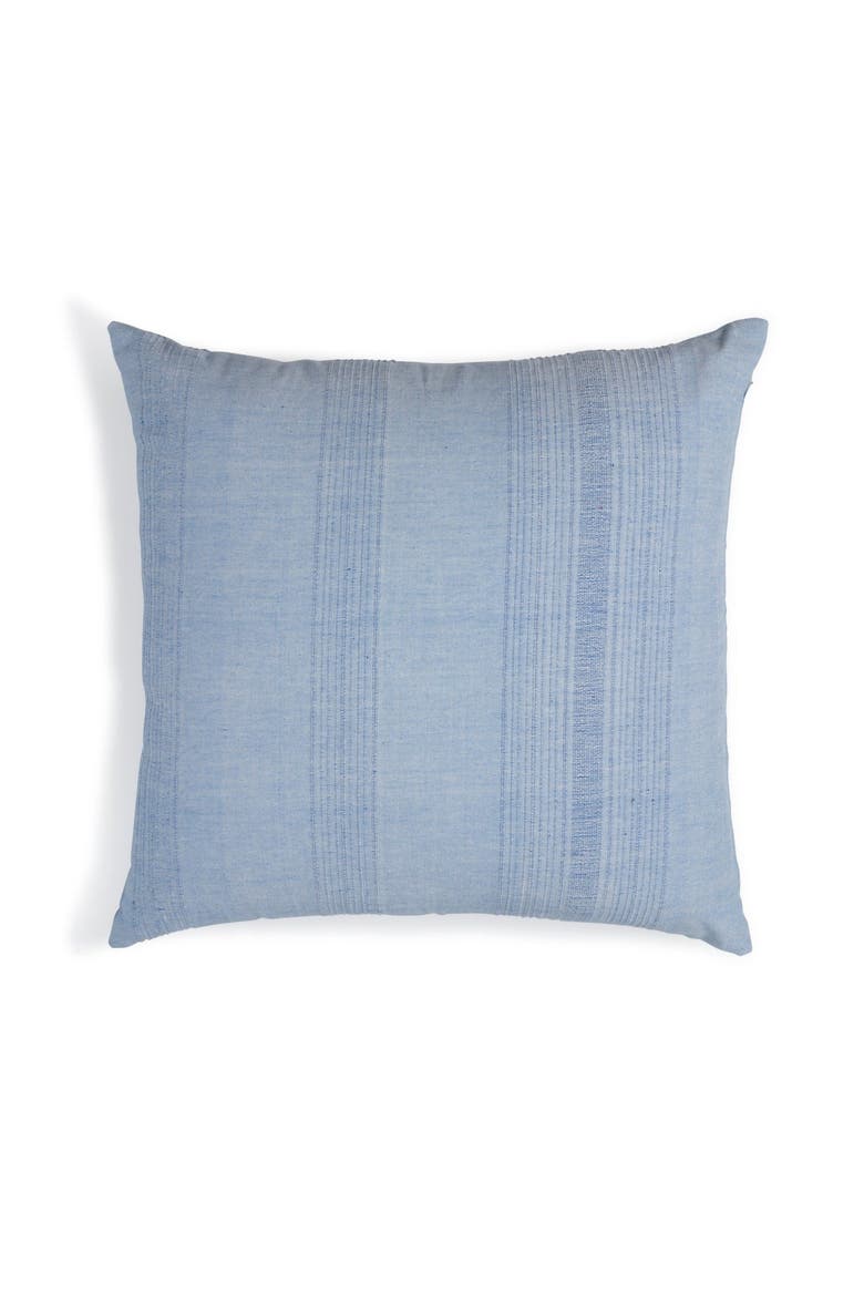 Ecoloom Handwoven Cotton Pillow with Down-Alternative Insert, Main, color, Juniper Berry
