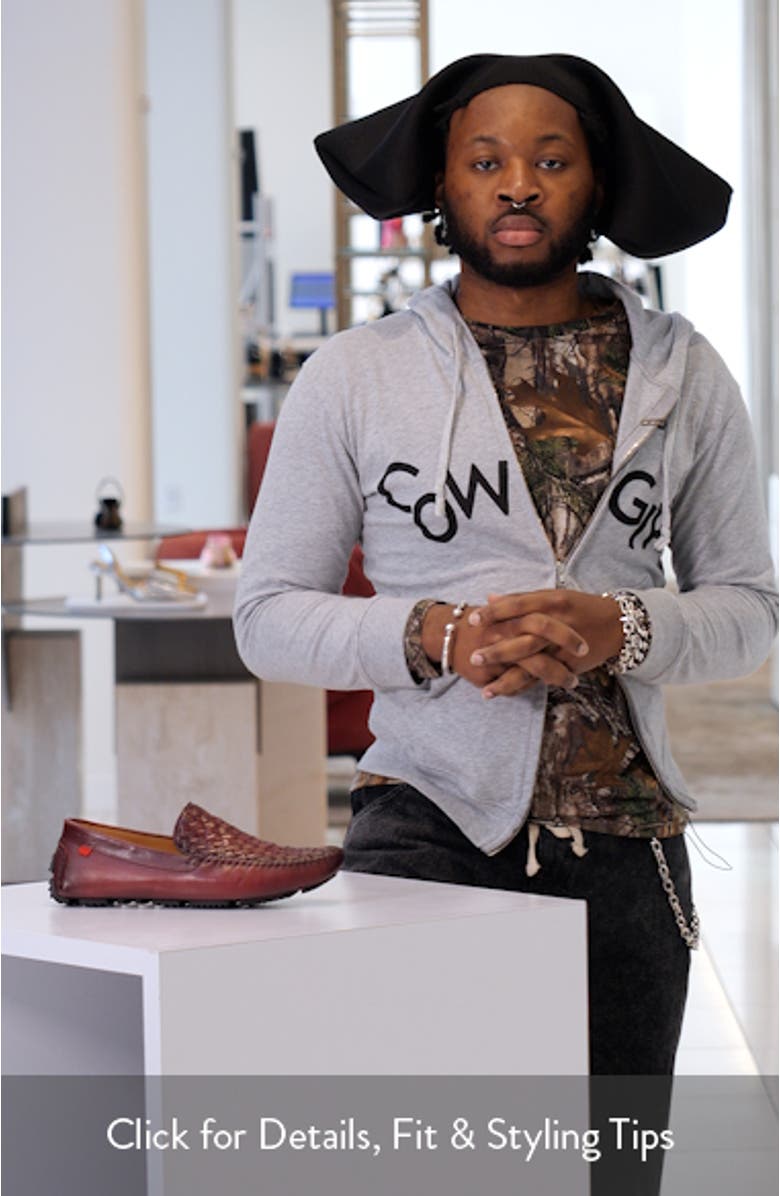 Spring Street Woven Leather Driving Loafer, sales video thumbnail