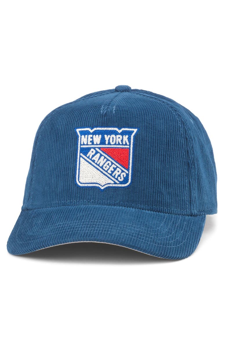 American Needle Men's American Needle Blue New York Rangers Corduroy Chain Stitch Adjustable Hat, Main, color, 