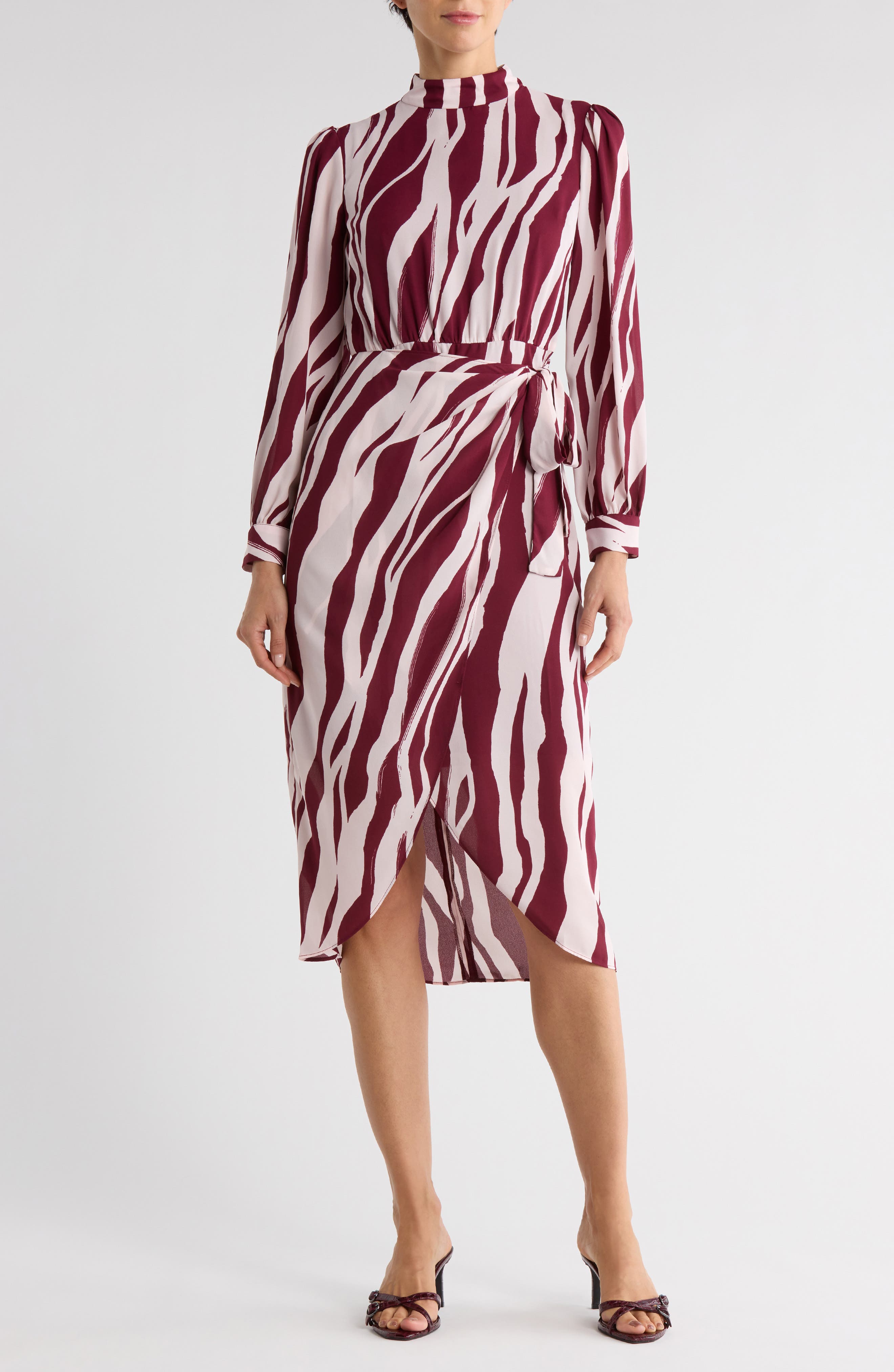 Maggy London Long Sleeve Tulip Midi Dress