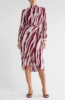 Maggy London Long Sleeve Tulip Midi Dress