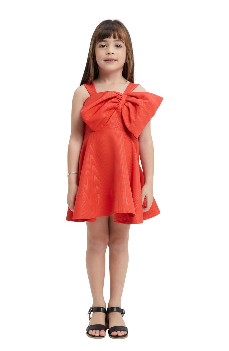 Bardot Junior Kids' Stefania Bow Jacquard Party Dress, Alternate, color,