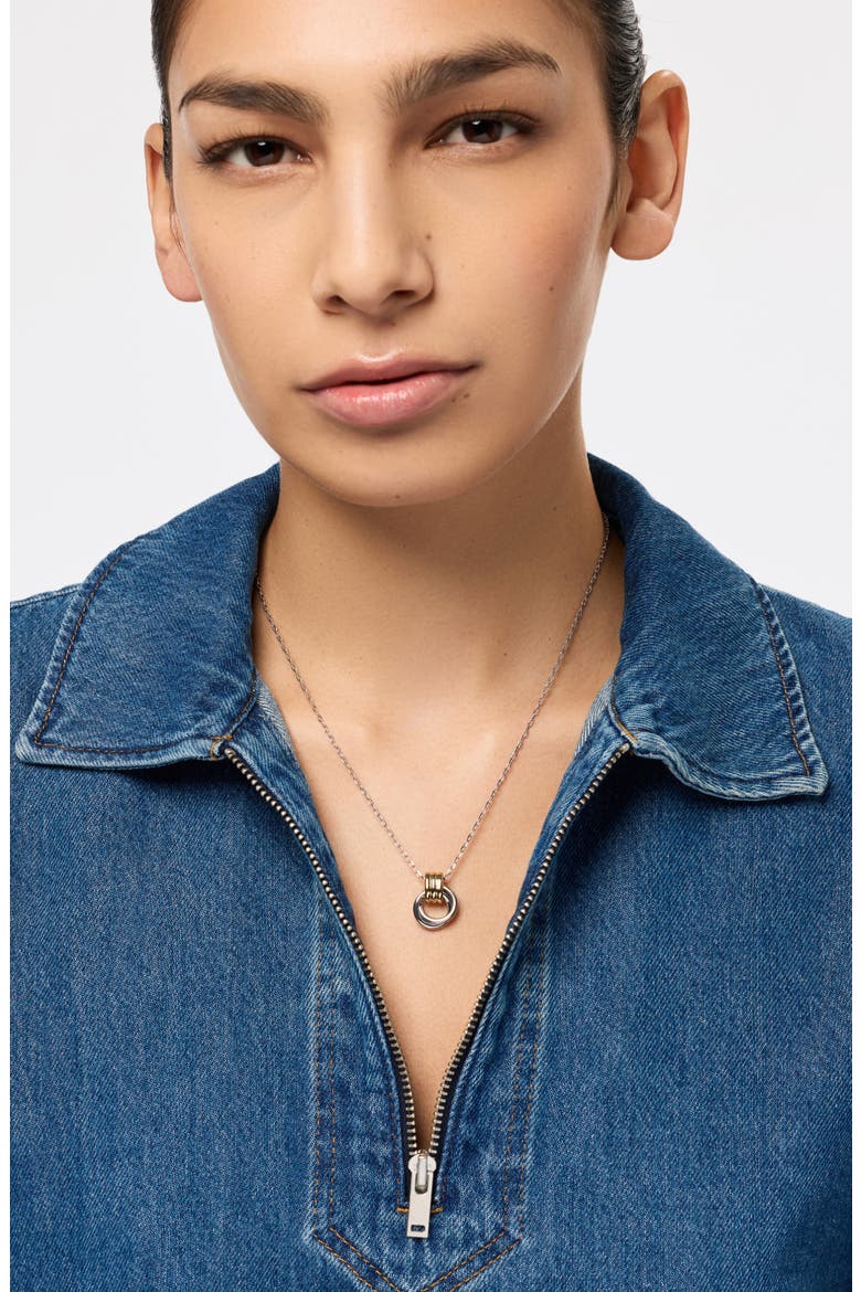 Palmer Mixed Metal Pendant Necklace, Alternate, color, GOLD/SILVER